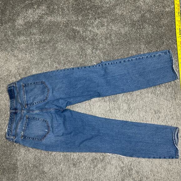 Abercrombie & Fitch Women's Size 6 / 28 The Dad High Rise Curve Love Button FLY - Picture 4 of 8